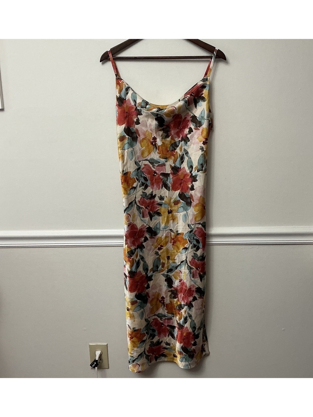 Inspired Hearts XL Floral Slip Dress with Adjustable Straps